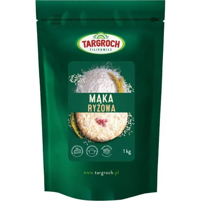 Rýžová mouka Targroch v balení 1 kg, jemně mletá mouka vhodná na sladké i slané pečení a zahušťování pokrmů