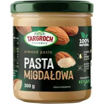 Mandlové máslo Targroch v balení 300 g vhodné jako surovina do krémů, náplní a těst na sladké pečení