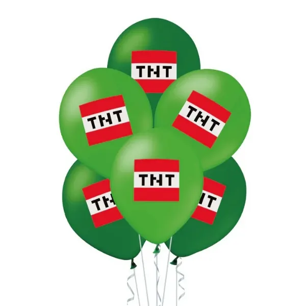Latexové balonky TNT s motivem Minecraftu od značky Party Pal, 12 kusů o průměru 30 cm na narozeninovou dekoraci