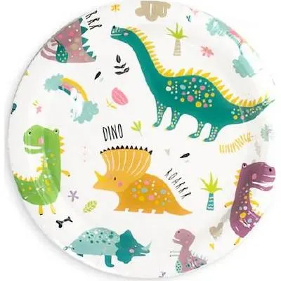 Papírové talíře s motivem dinosaura od značky Party Pal o průměru 18 cm v balení 6 kusů na dětskou oslavu