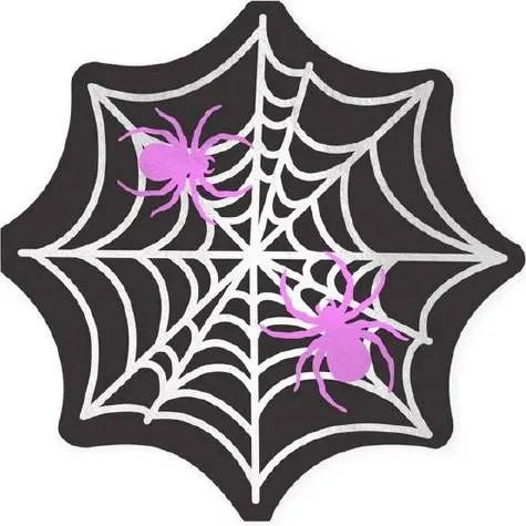 Papírové ubrousky s motivem pavučiny pro halloweenský večírek, 10 ks, rozměr 33 x 33 cm, značka Party Pal