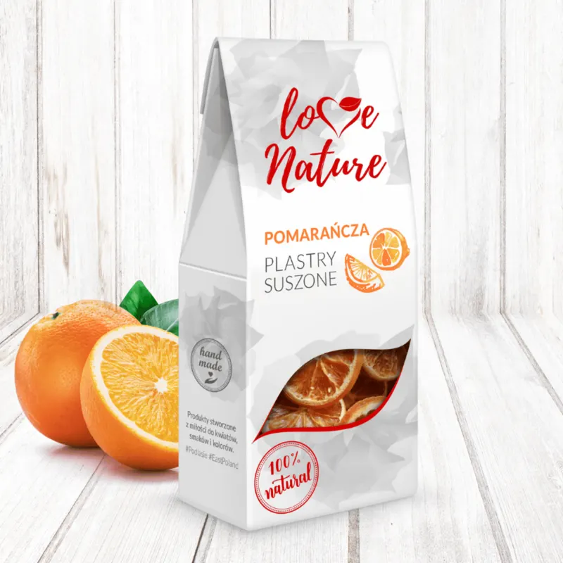 Sušené plátky pomeranče LOVE NATURE na zdobení dortů a dezertů, balení 20 g