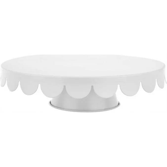 Bílý plechový stojan na dort o průměru 28 cm od značky Brunbeste pro stabilní podložení dortu