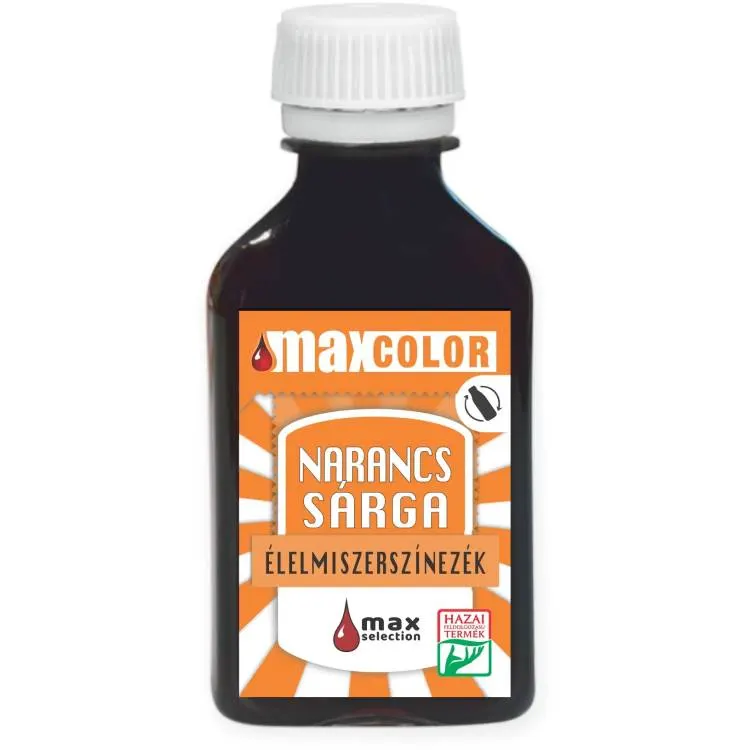 Tekutá potravinářská barva MaxColor v oranžovém odstínu o objemu 30 ml k barvení dortů, krémů a polev