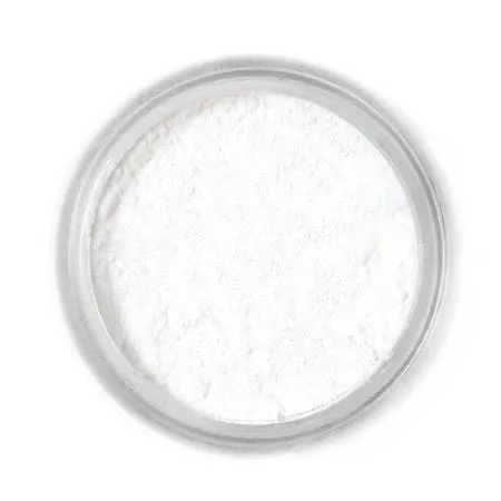 Dekorativní prachová barva Fractal White Snow v bílém odstínu pro zdobení a barvení dortů a cukrářských výrobků