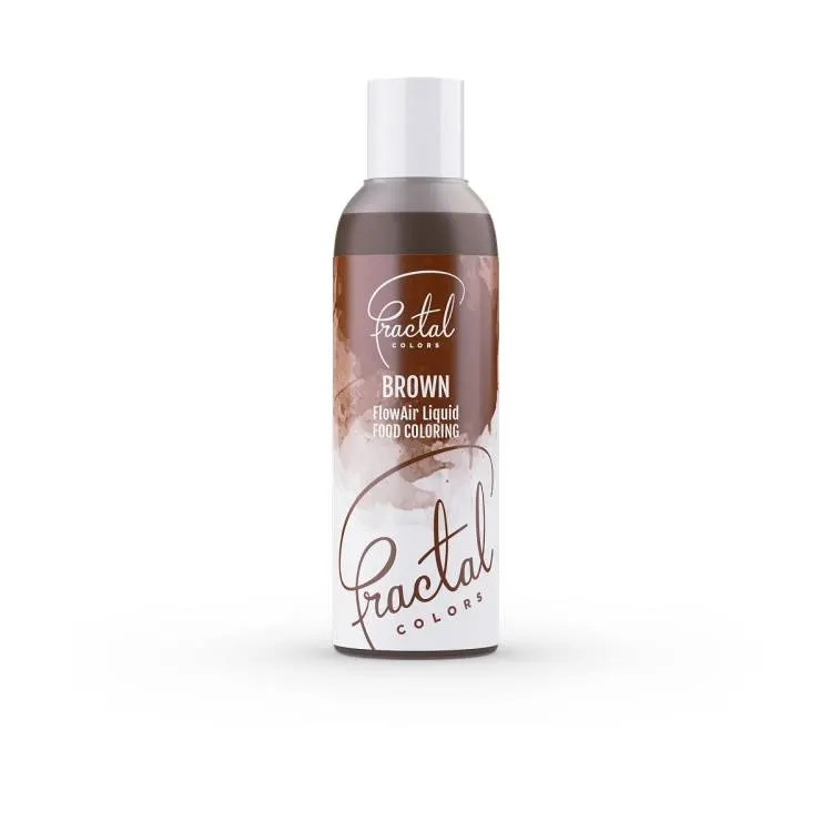 Tekutá airbrush barva Fractal v hnědém odstínu pro zdobení dortů a dezertů, objem 100 ml