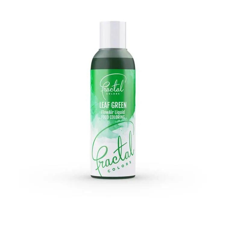 Airbrush barva tekutá Fractal v odstínu Leaf Green pro barvení dortů, krémů a potravin s vodou, objem 100 ml