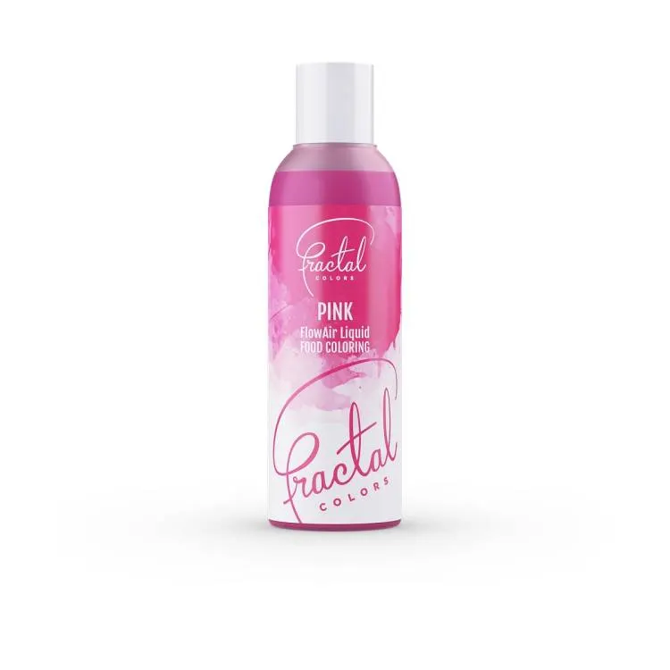 Tekutá airbrush barva Fractal v růžovém odstínu o objemu 100 ml pro obarvování dortů, potahových hmot a krémů