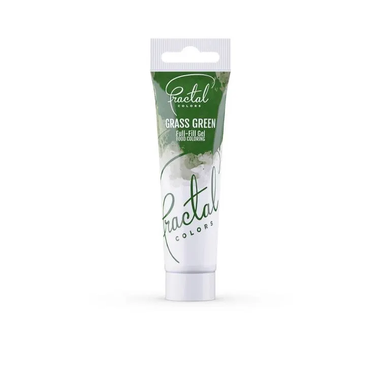 Gelová barva Fractal v odstínu Grass Green pro probarvení krémů, potahovacích hmot a těst