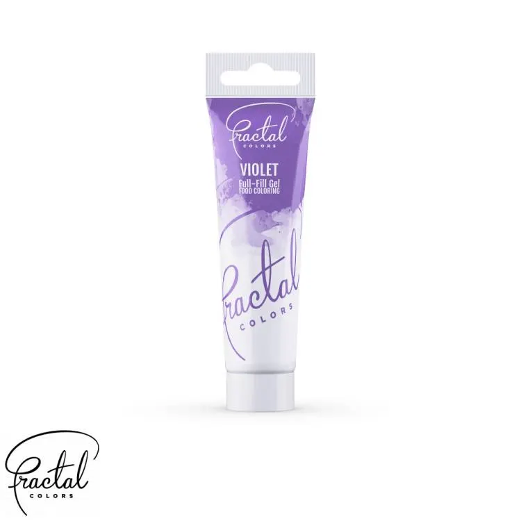 Gelová barva Fractal Violet v tubě 30 g pro intenzivní fialové obarvení krémů, těst a potahovacích hmot