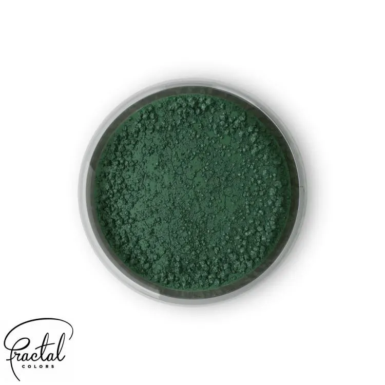 Jedlá prachová barva Fractal Dark Green v tmavě zeleném odstínu na zdobení dortů a cukrářských výrobků, 1 g