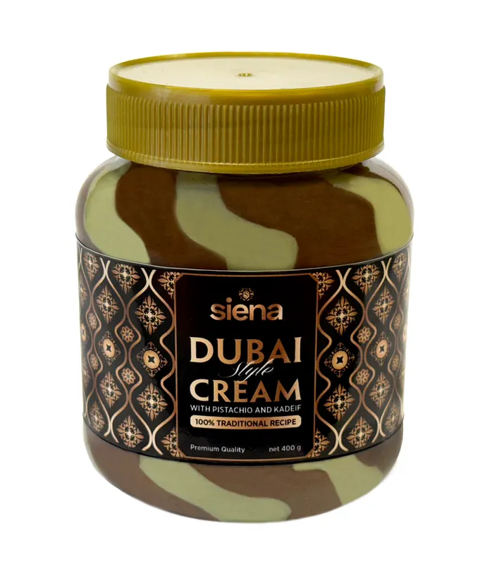 Čokoládovo-pistáciový krém Siena Dubai Style s křupavým těstem kadayif k promazávání dortů a pečení