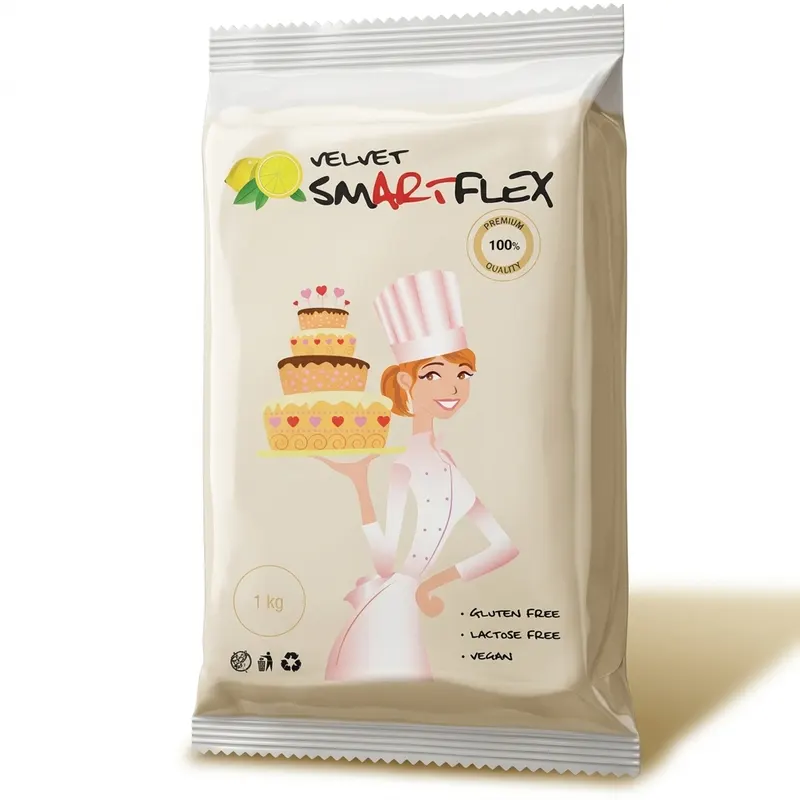 Potahovací dortová hmota Smartflex bílá s citronovou příchutí od značky 4-Mix na potahování dortů