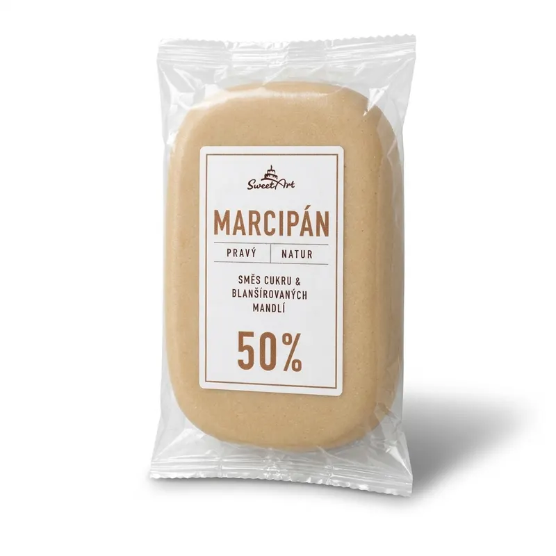 Nebělený marcipán SweetArt s 30 % mandlí v balení 500 g na modelování a potahování dortů