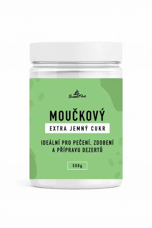 Extra jemný moučkový cukr SweetArt v balení 500 g pro pečení, krémy a přípravu polev