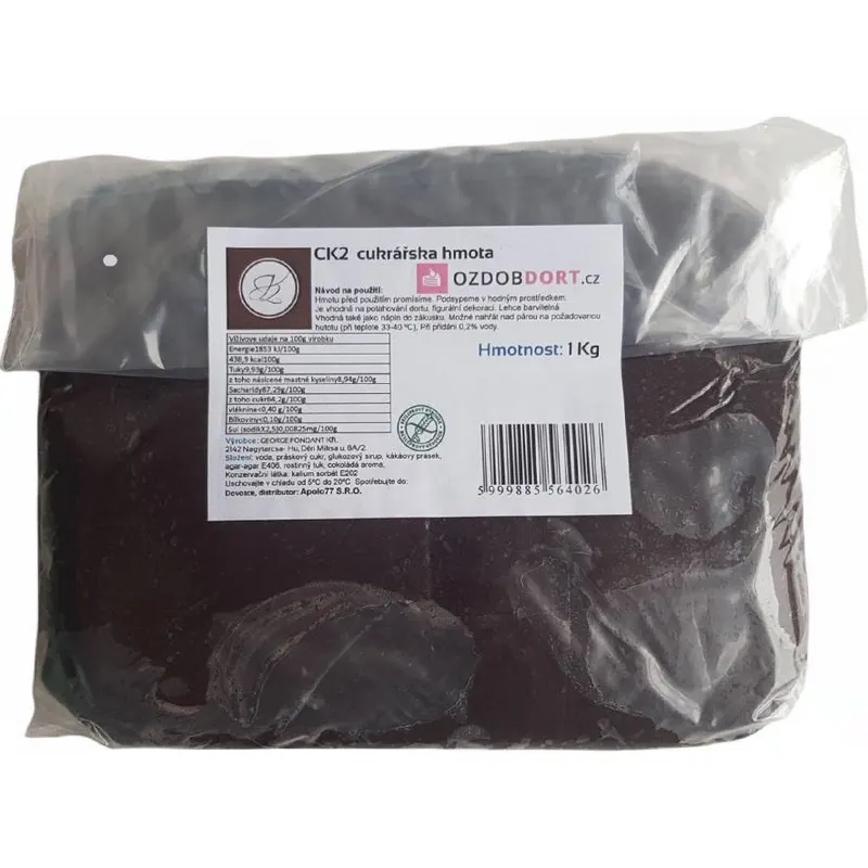 Čokoládová potahovací hmota K2 na dorty značky Új-Stefánia v balení 1 kg