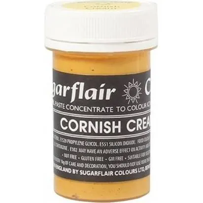 Gelová barva Sugarflair v odstínu cornish cream na jedlé zdobení dortů a cukrářských výrobků