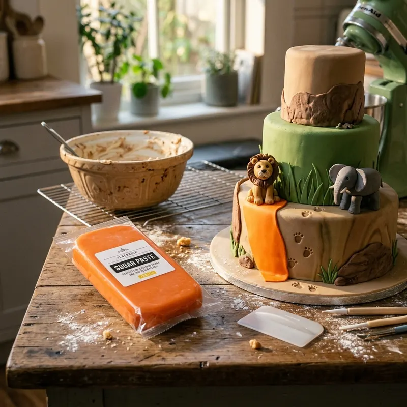 Oranžová potahovací hmota SweetArt na dort s vanilkovou příchutí, balení 1 kg