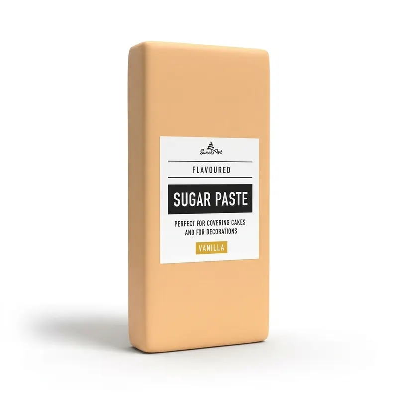 Potahovací fondán SweetArt v broskvovém odstínu, vanilková příchuť, 1 kg, na potahování dortů