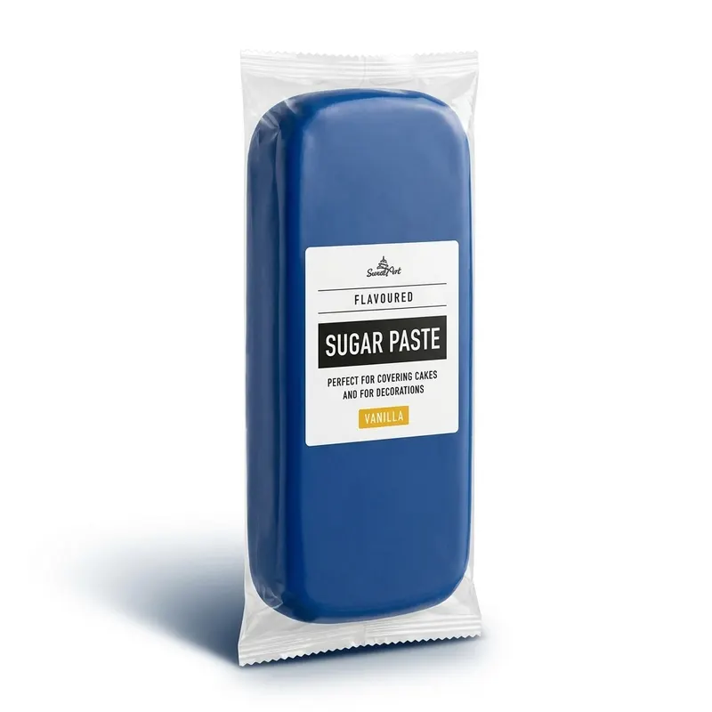 Potahovací fondán SweetArt v tmavě modré barvě na dort, balení 1 kg