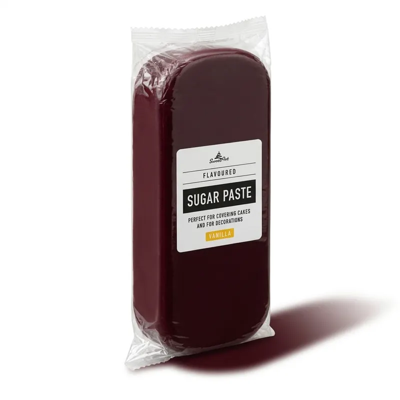Potahovací fondán SweetArt v burgundském vínovém odstínu pro potahování dortů a modelování cukrových dekorací