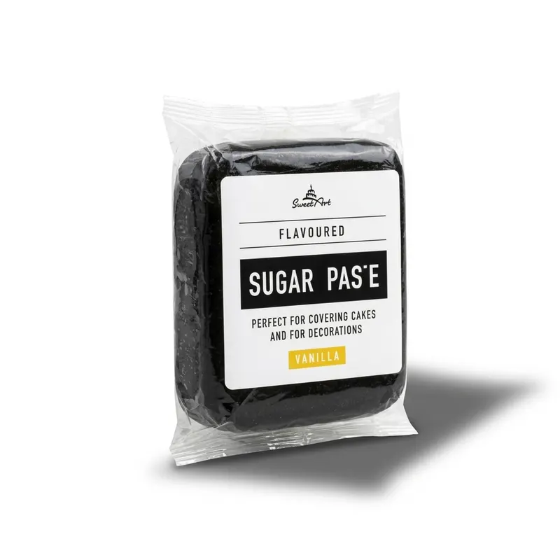 Černý vanilkový fondán na dort značky SweetArt v balení 250 g