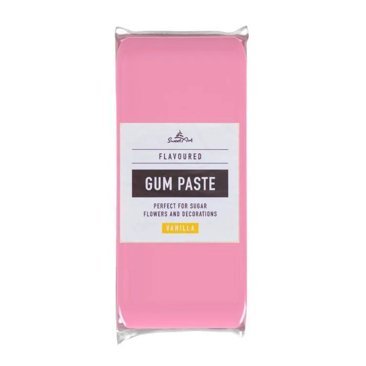 Gum pasta SweetArt vanilková v růžové barvě, 1 kg, cukrářská hmota k modelování cukrových květin a ozdob