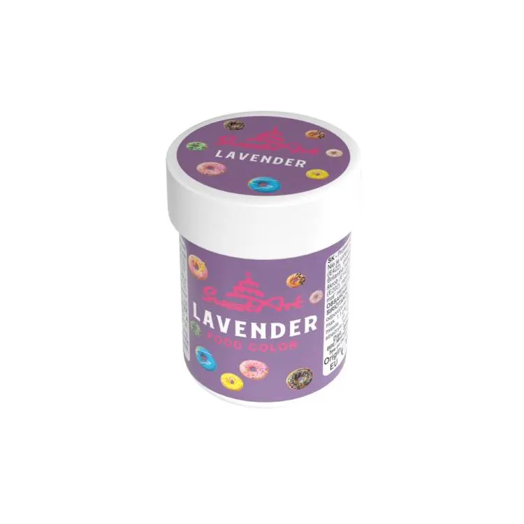 Gelová barva SweetArt v odstínu Lavender pro obarvení krémů, potahovacích hmot a makronkových těst