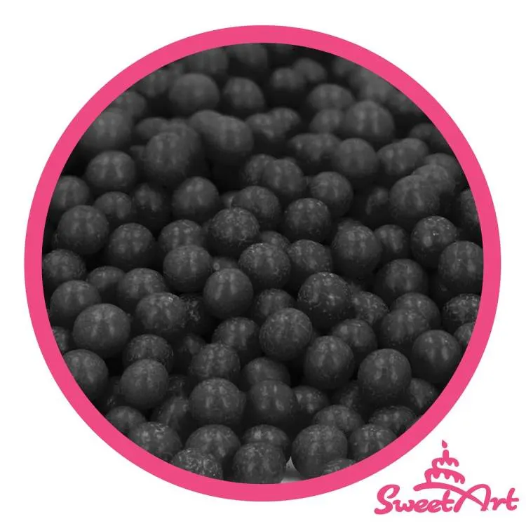 Černé cukrové perly SweetArt o průměru 5 mm k dekoraci dortů a dezertů