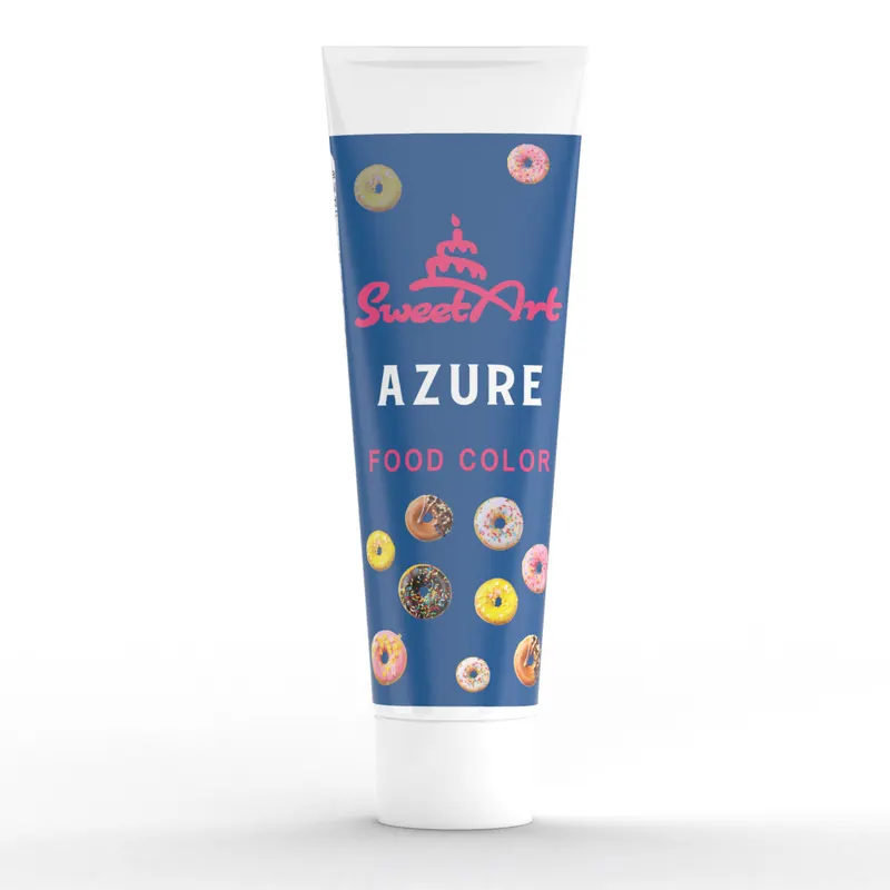 Gelová barva SweetArt v tubě v azurovém odstínu, 30 g, na obarvení krémů, polev a modelovacích hmot
