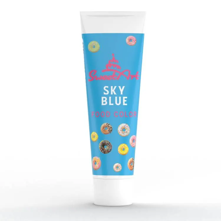 Gelová barva SweetArt v tubě v odstínu Sky Blue pro obarvení krémů, glazur a těst