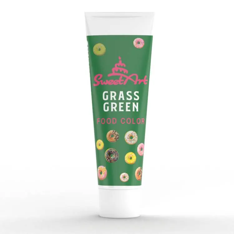 Gelová barva SweetArt v tubě v odstínu Grass Green pro barvení dortů, krémů a potahovacích hmot