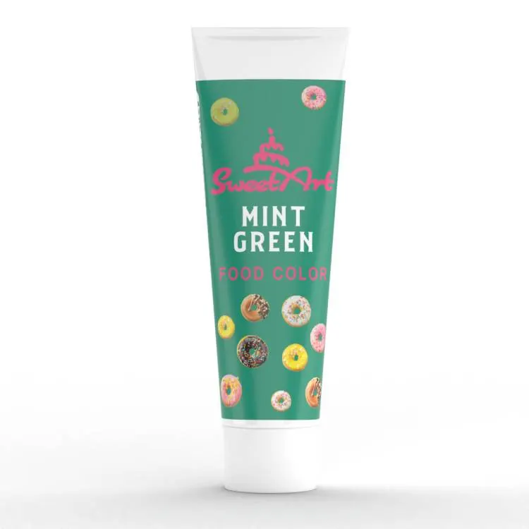 Gelová barva SweetArt v tubě v odstínu Mint Green na obarvení krémů, těst a potahovacích hmot