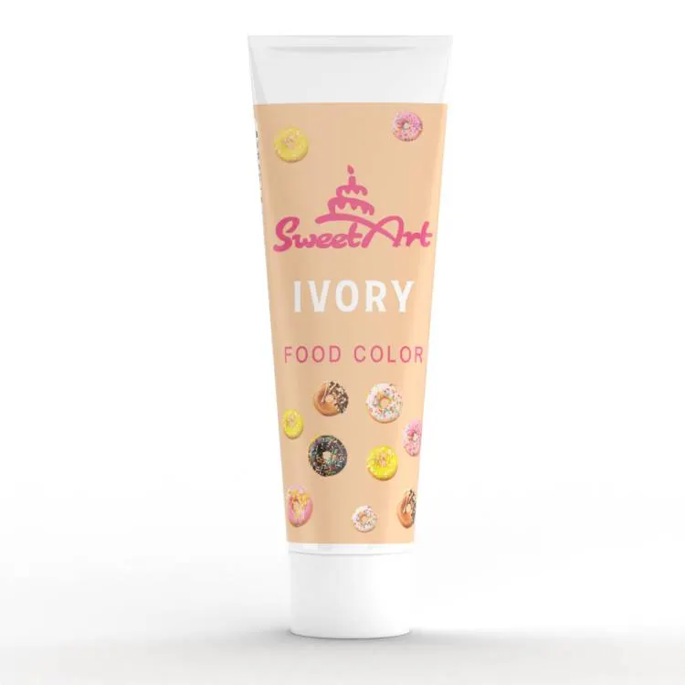 Gelová barva SweetArt v tubě v odstínu Ivory o objemu 30 g pro obarvení dortů a cukrářských hmot