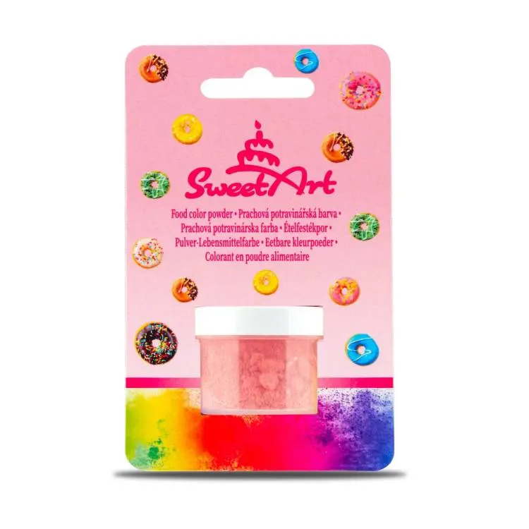 Jedlá prachová barva SweetArt v růžovém odstínu Rose pro zdobení a barvení cukrářských výrobků