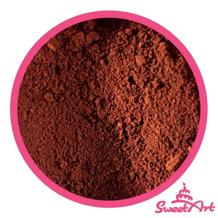 SweetArt jedlá prachová barva Chocolate Brown v čokoládově hnědém odstínu pro stínování a zdobení dortů