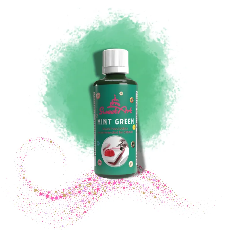 Tekutá airbrush barva SweetArt v odstínu Mint Green pro zdobení dortů a cukrářských výrobků