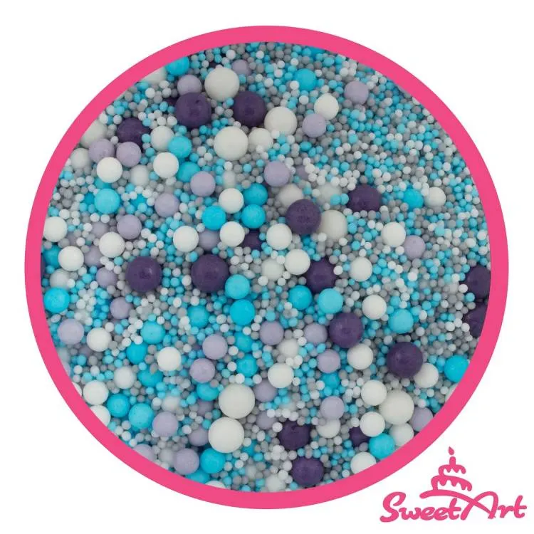 Cukrové zdobení SweetArt Elsa sprinkle mix v balení 80 g na dekorování dortů a cukrovinek