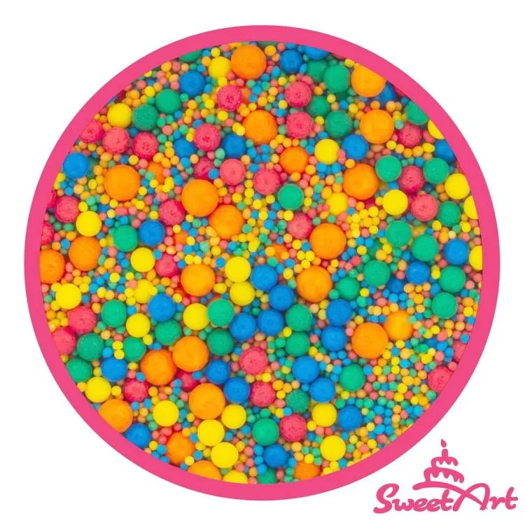 Cukrové zdobení SweetArt Happy sprinkle mix v balení 80 g pro zdobení dortů, cupcaků a sušenek