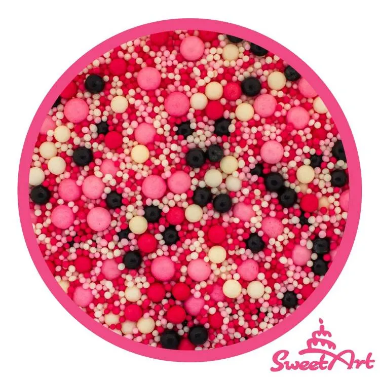 Cukrové zdobení SweetArt Minnie sprinkle mix v gramáži 80 g na dorty a cukrářské výrobky