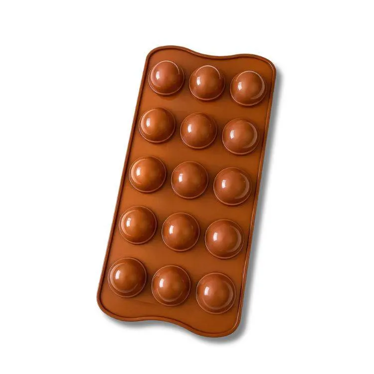Silikonová forma na čokoládu s polokoulemi o průměru 2,5 cm pro výrobu pralinek a čokoládových dekorací