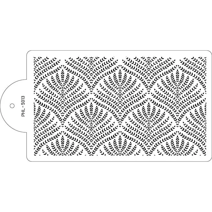 Silikonová stencil šablona Cakesicq s vzorem Fan pro zdobení dortů o rozměru 40x21 cm