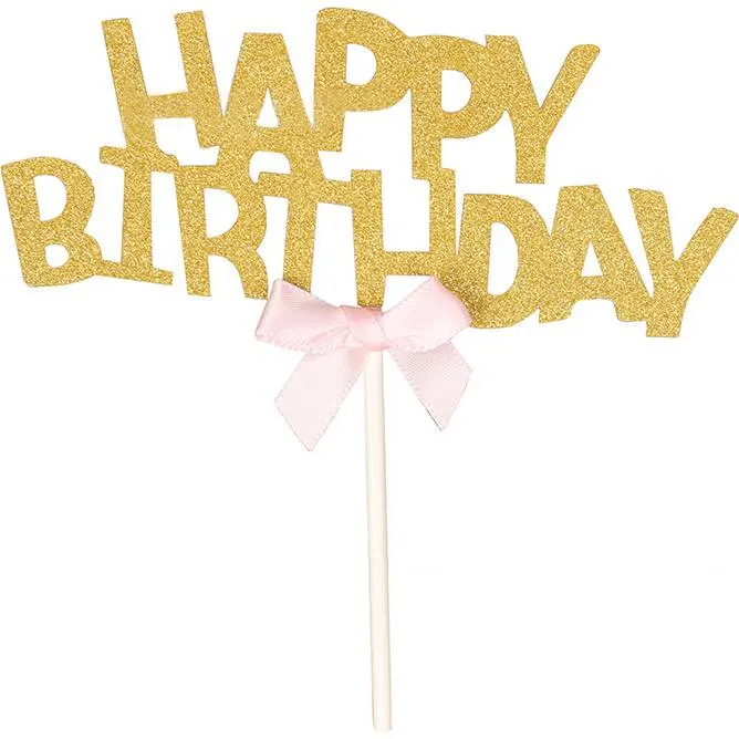 Zápich do dortu s nápisem Happy Birthday od značky Cakesicq pro dekoraci narozeninových dortů a cupcakes