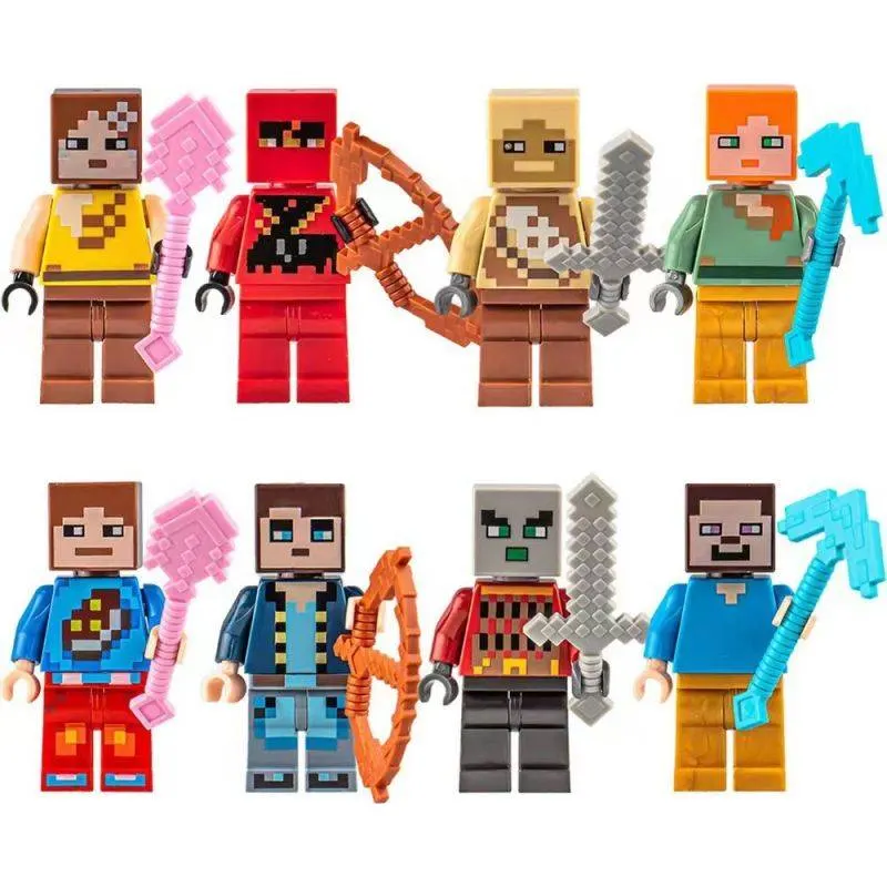 Figurky postaviček z hry Minecraft na dort, balení 8 ks, výška 4,5 cm, od značky Cakesicq