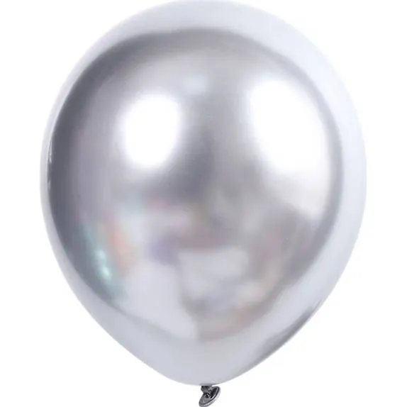 Latexové balónky metalicky stříbrné o průměru 30 cm v balení 50 ks od značky Cakesicq na party dekoraci