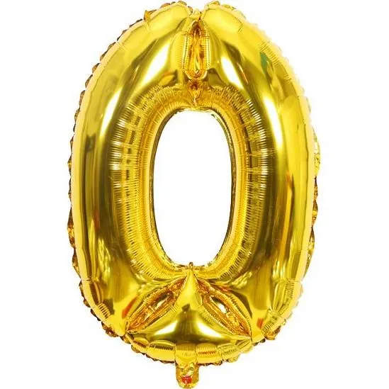 Zlatý fóliový balónek ve tvaru číslice nula o výšce 102 cm od značky Cakesicq