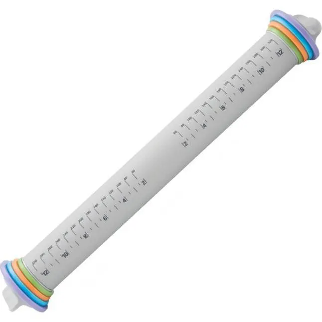 Váleček na těsto a potahovací hmotu Cakesicq o délce 40 cm s nástavci pro rovnoměrné rozválení fondánu a marcipánu
