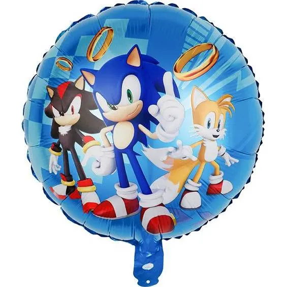 Fóliový balónek Sonic o průměru 46 cm od značky Cakesicq vhodný k dekoraci party, oslavy nebo svatby