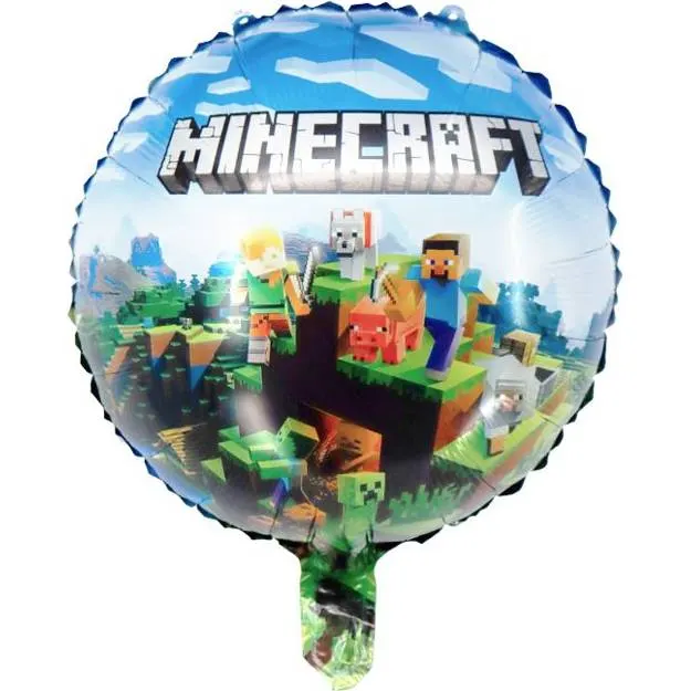 Fóliový balónek s motivem Minecraftu o průměru 46 cm na narozeninovou oslavu