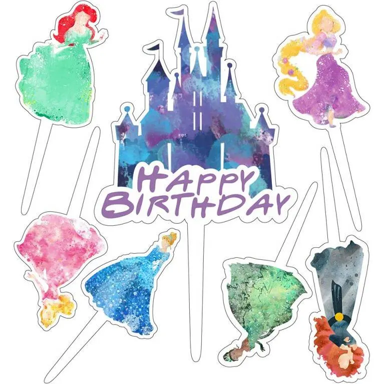 Zápich do dortu s motivem Disney princezen od značky Cakesicq pro pohádkovou dekoraci dortů a cupcakes